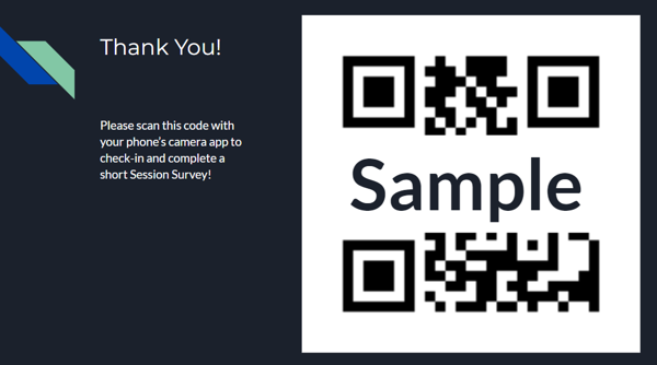 Sample PowerPoint slide with a QR Code on it