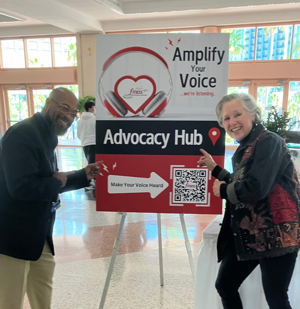 Photo of the FMEA Advocacy Hub sign at the FMEA Conference